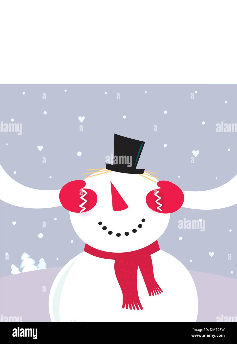 ┬┤Valentine s Day Surprise ! Snowy couple in love Illustration de Vecteur