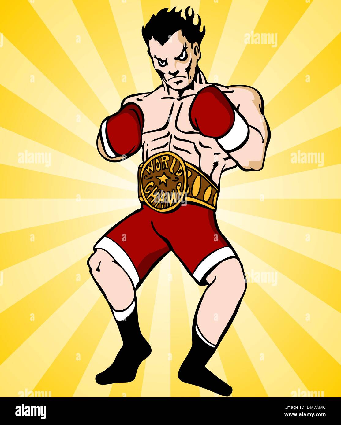 Champion de boxe Illustration de Vecteur