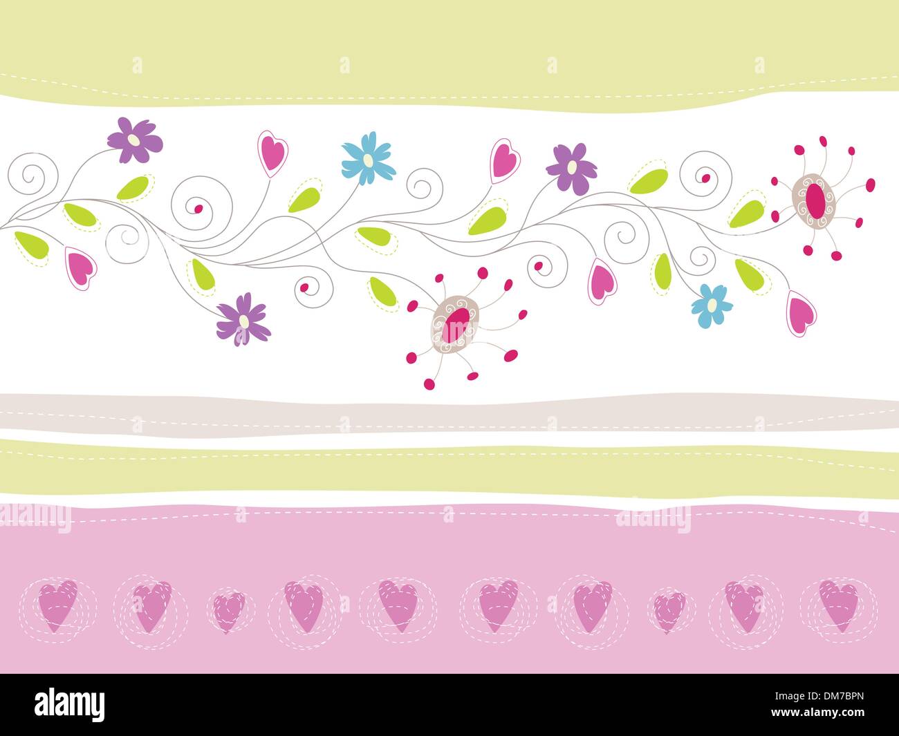 Carte de Vœux Floral Illustration de Vecteur
