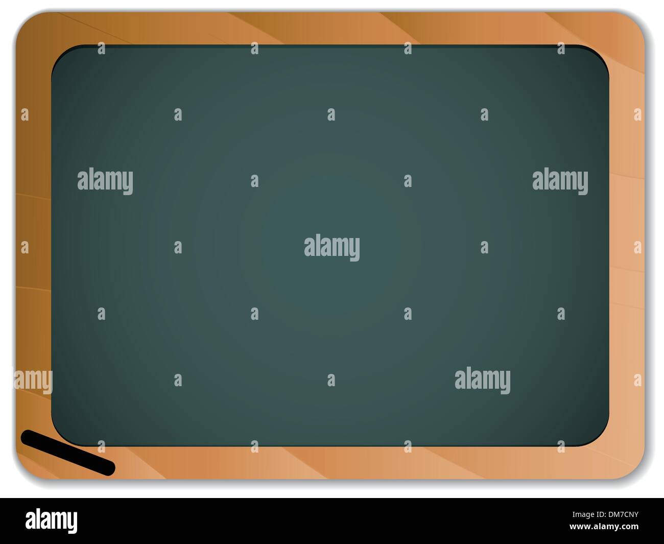 Tableau noir avec craie verte frontière en bois Illustration de Vecteur