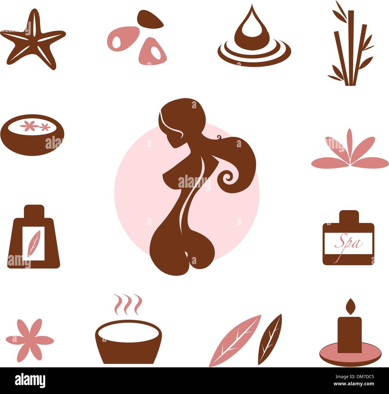 L'icône de Spa et de bien-être collection - brown Illustration de Vecteur