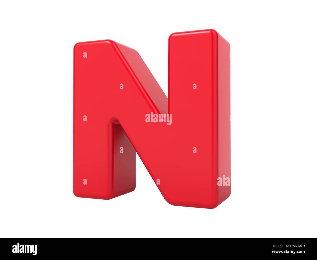 3D rouge lettre N. Banque D'Images