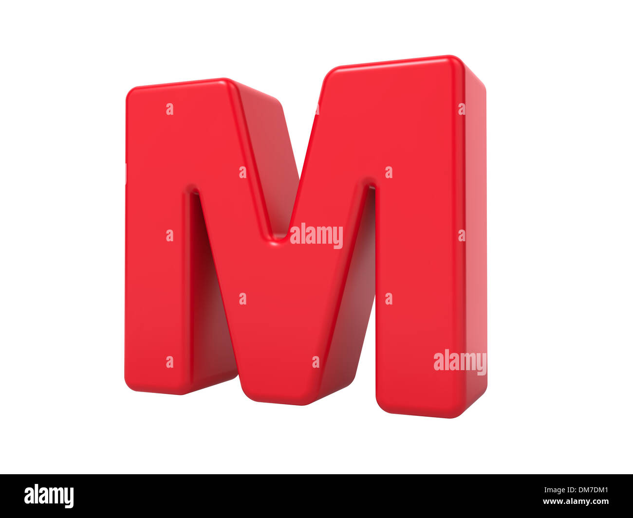 3D rouge lettre M. Banque D'Images