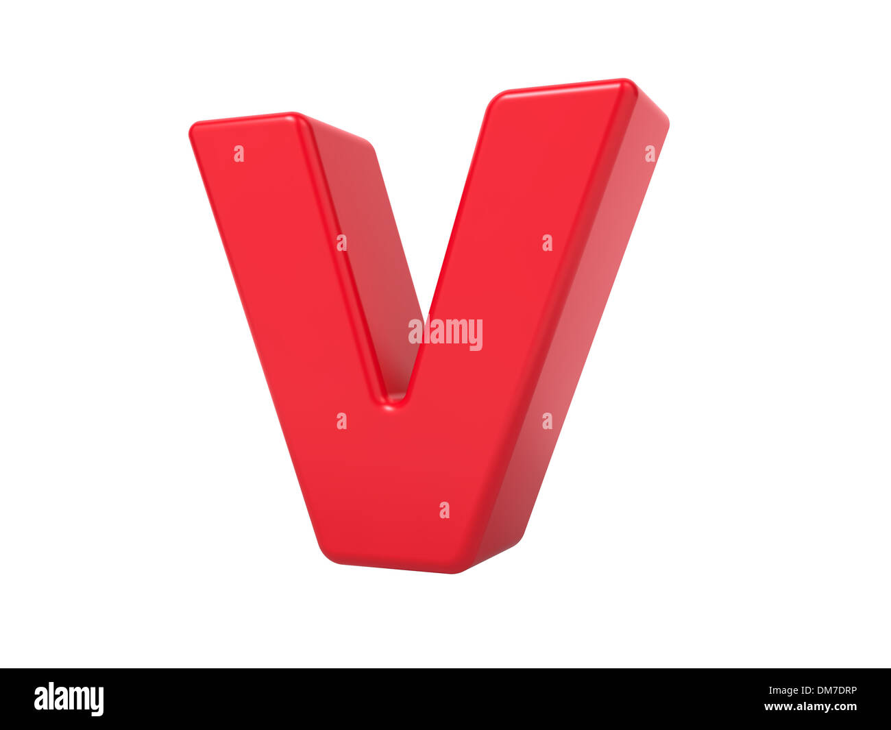 3D rouge lettre V. Banque D'Images