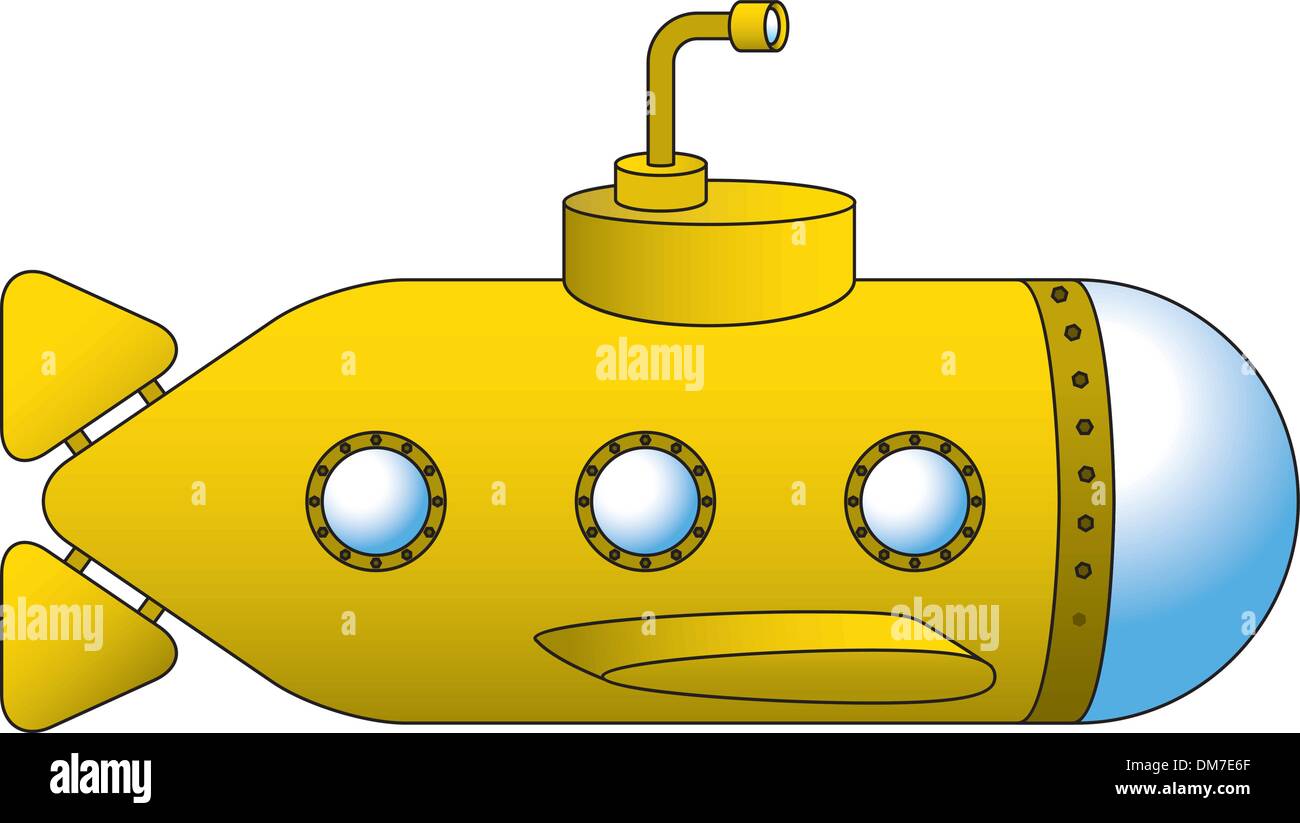 Sous-marin jaune Illustration de Vecteur