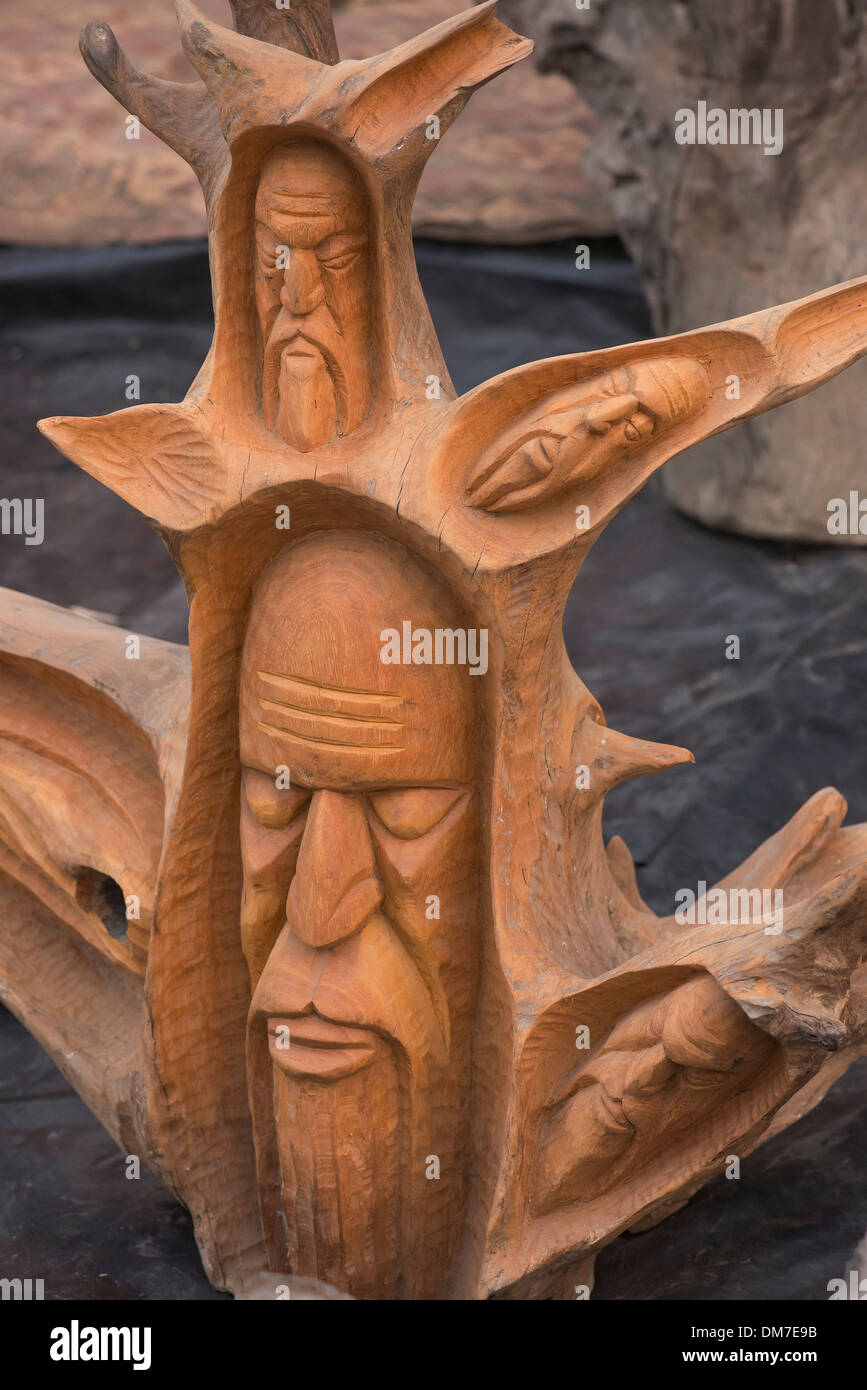 Sculpture main [RM] le bois de tous les vieux sages . Banque D'Images