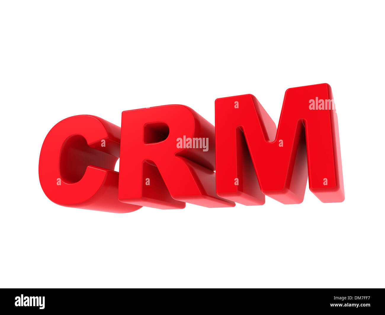 CRM - texte rouge isolé sur blanc. Banque D'Images