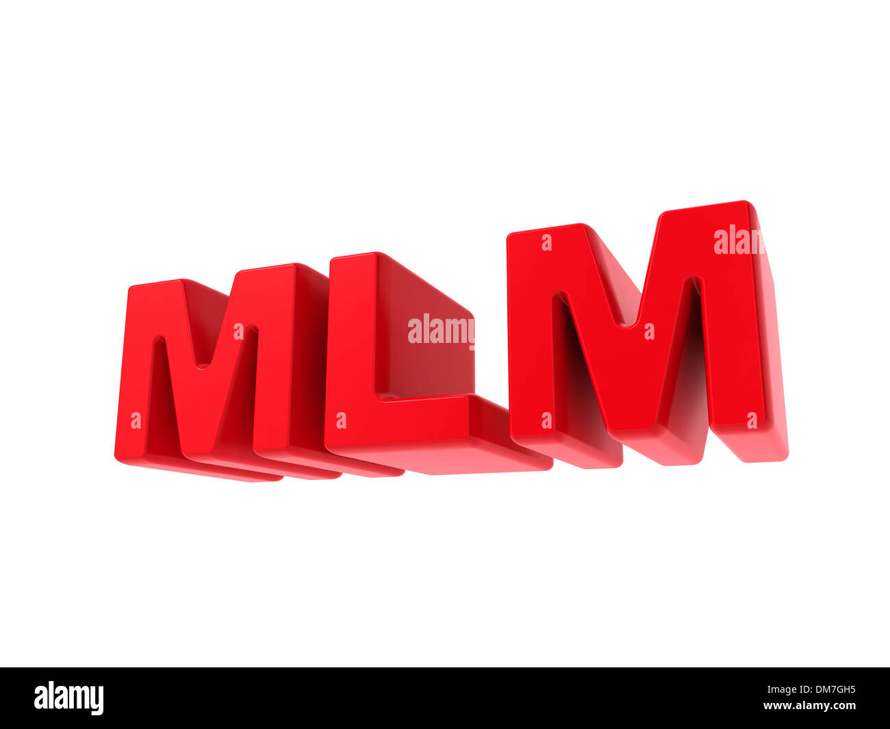 MLM - texte rouge isolé sur blanc. Banque D'Images