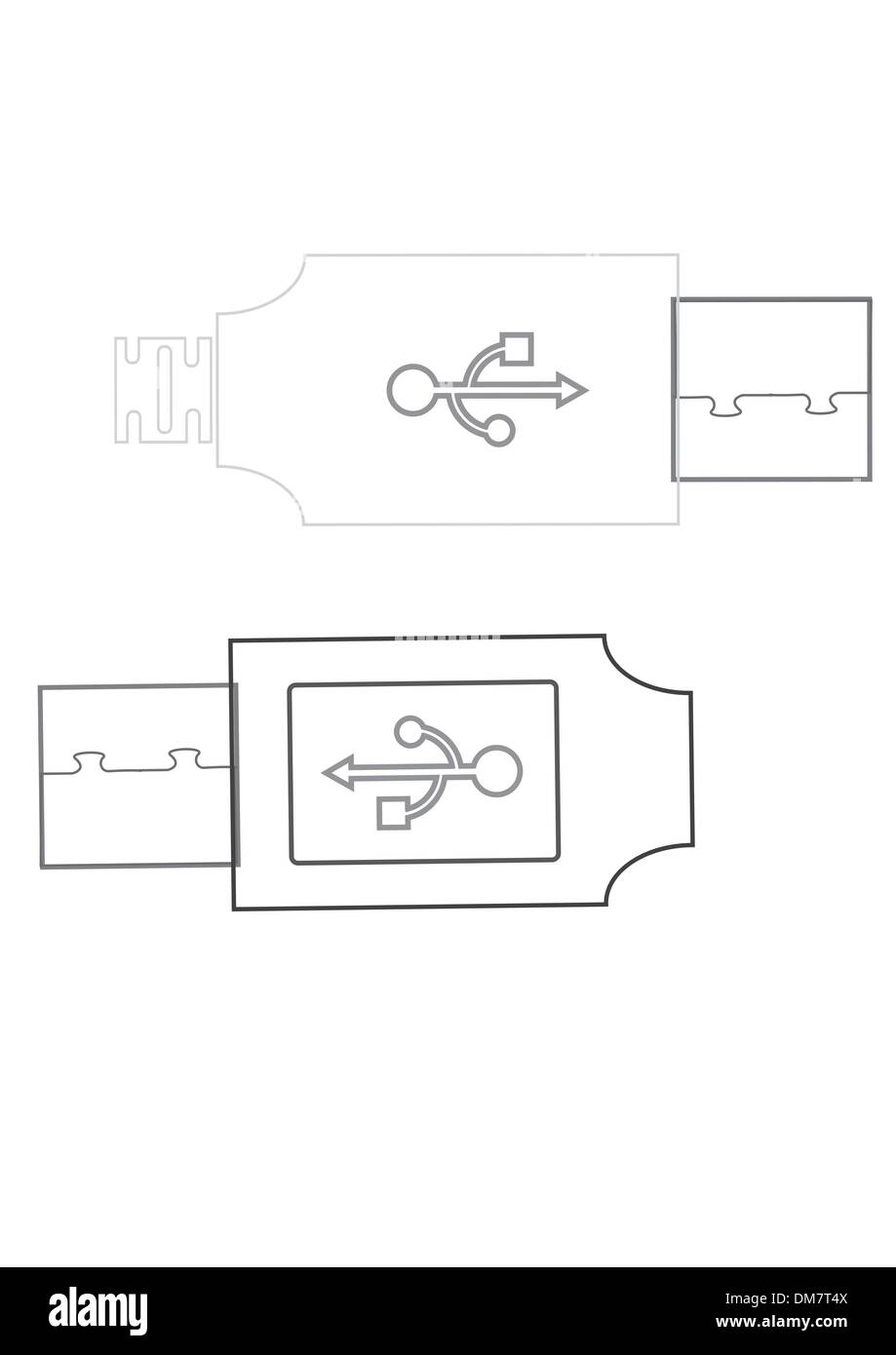 Câble USB. Vector illustration. Illustration de Vecteur