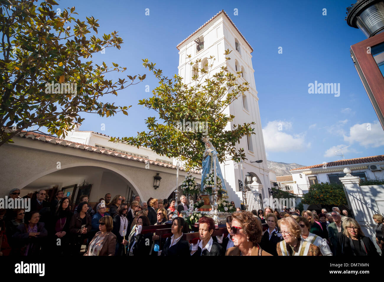 Fête de l'Immaculée Conception saint jour à Malaga, Espagne Banque D'Images