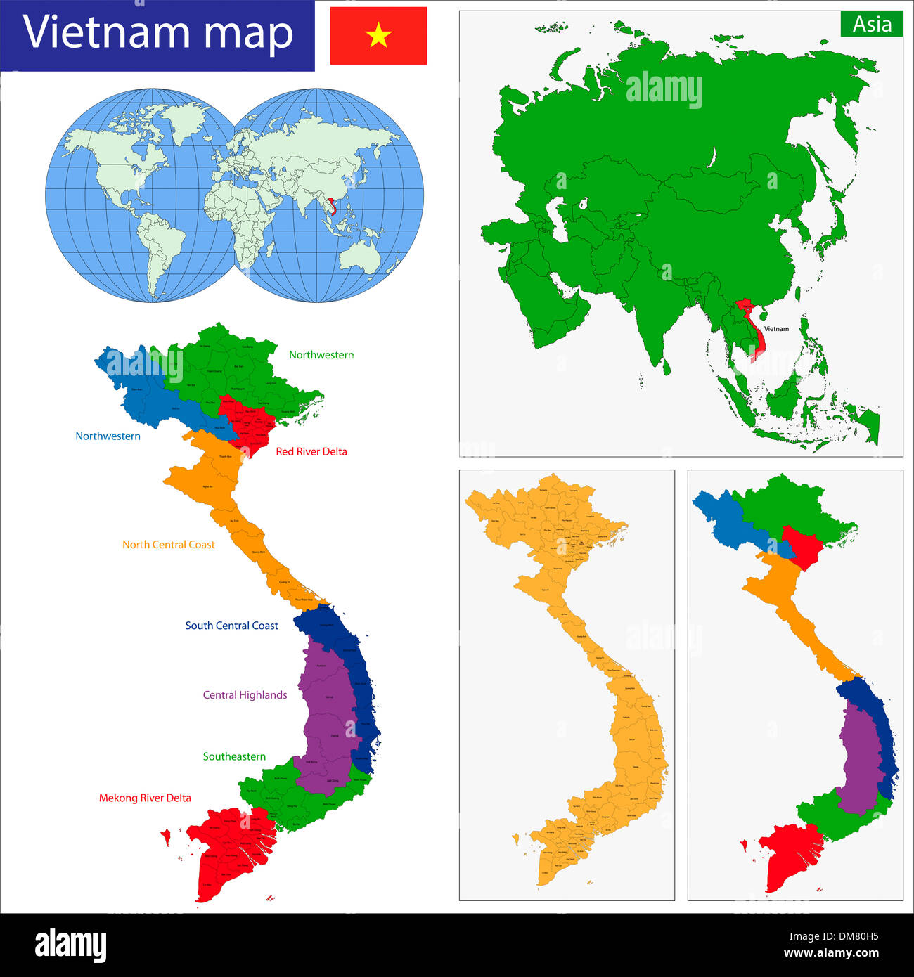Carte Vietnam Banque D'Images