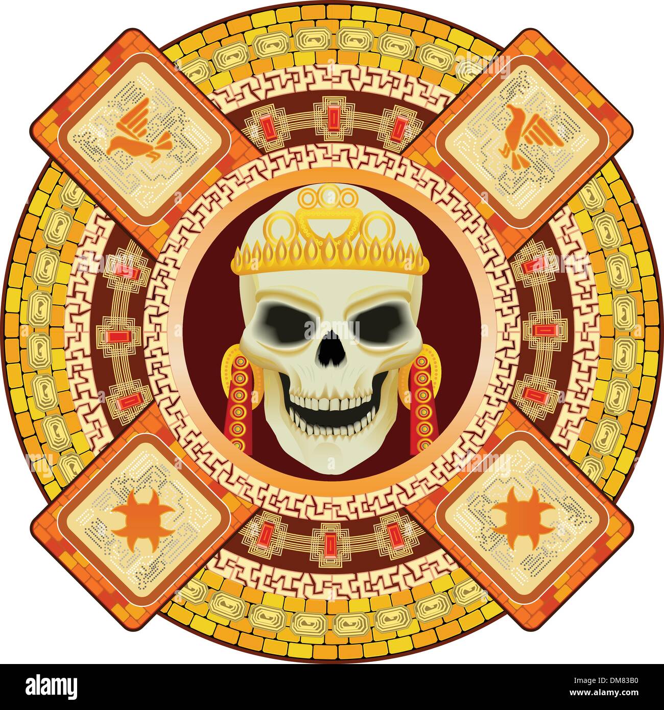 Dieu de la mort des Aztèques Illustration de Vecteur