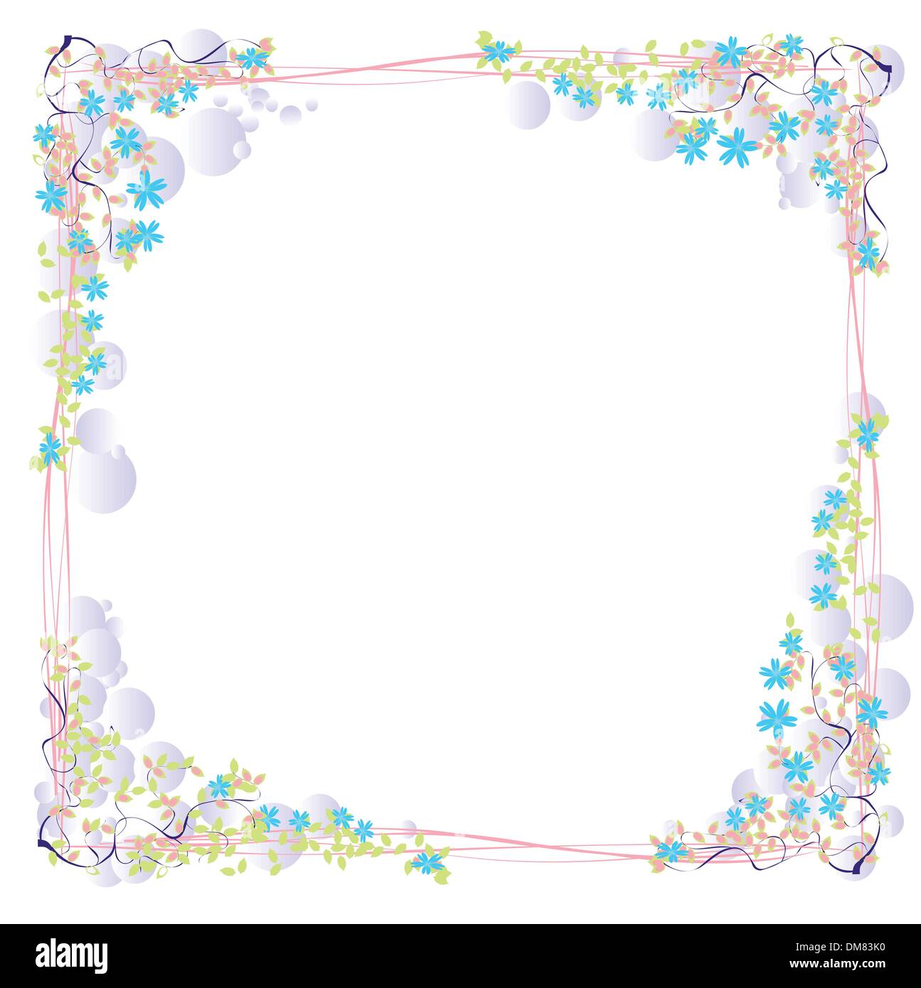 Vector floral avec bulles et vignes Illustration de Vecteur