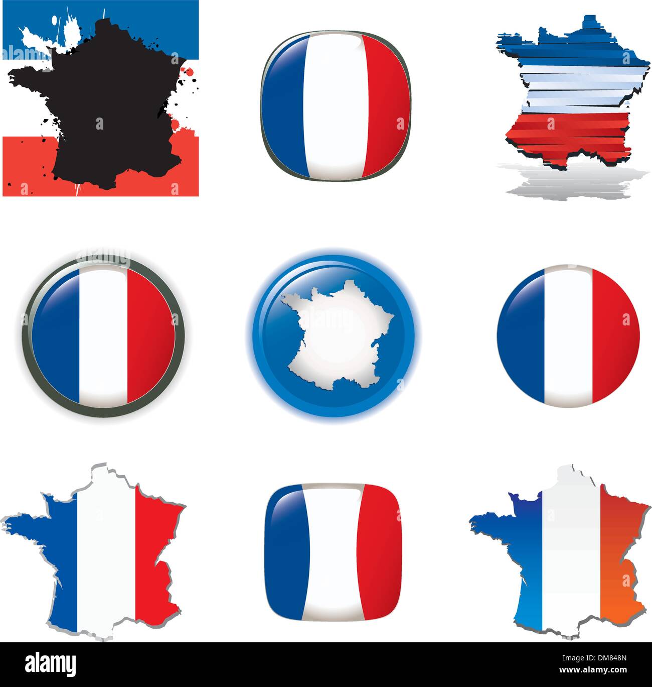 France vector set Illustration de Vecteur