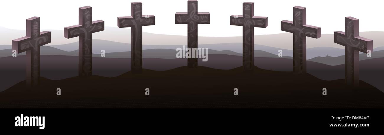 Cimetière Illustration de Vecteur