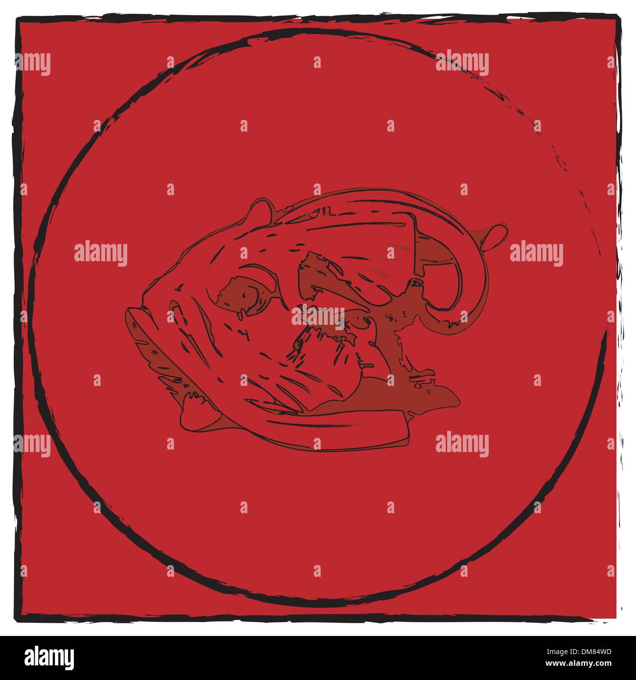 L'emblème de la tête de poisson Illustration de Vecteur