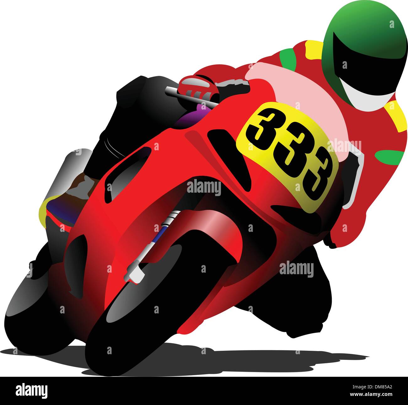 Biker sur la route. Vector illustration Illustration de Vecteur