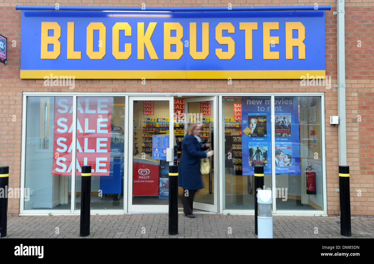 BLOCKBUSTER VIDEO ET DVD SHOP AVANT QUE L'entreprise a fermé. Banque D'Images