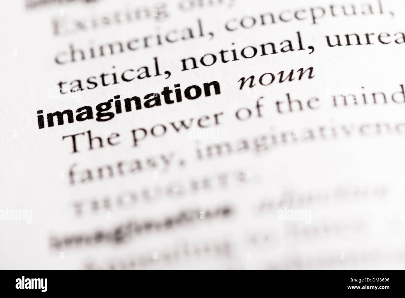 Définition du dictionnaire 'Imagination' Banque D'Images