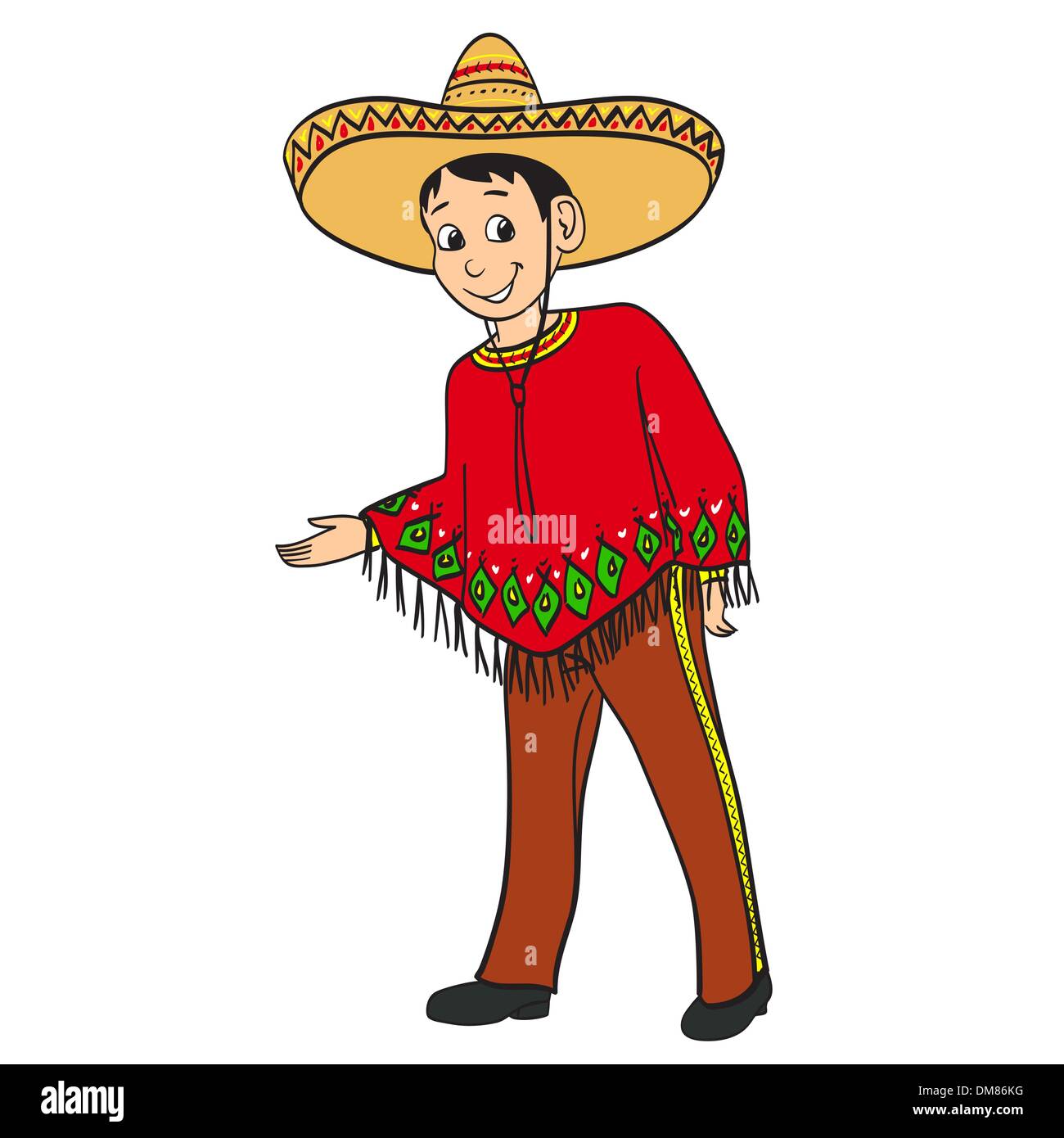 Garçon mexicain vêtu d'un costume traditionnel Illustration de Vecteur