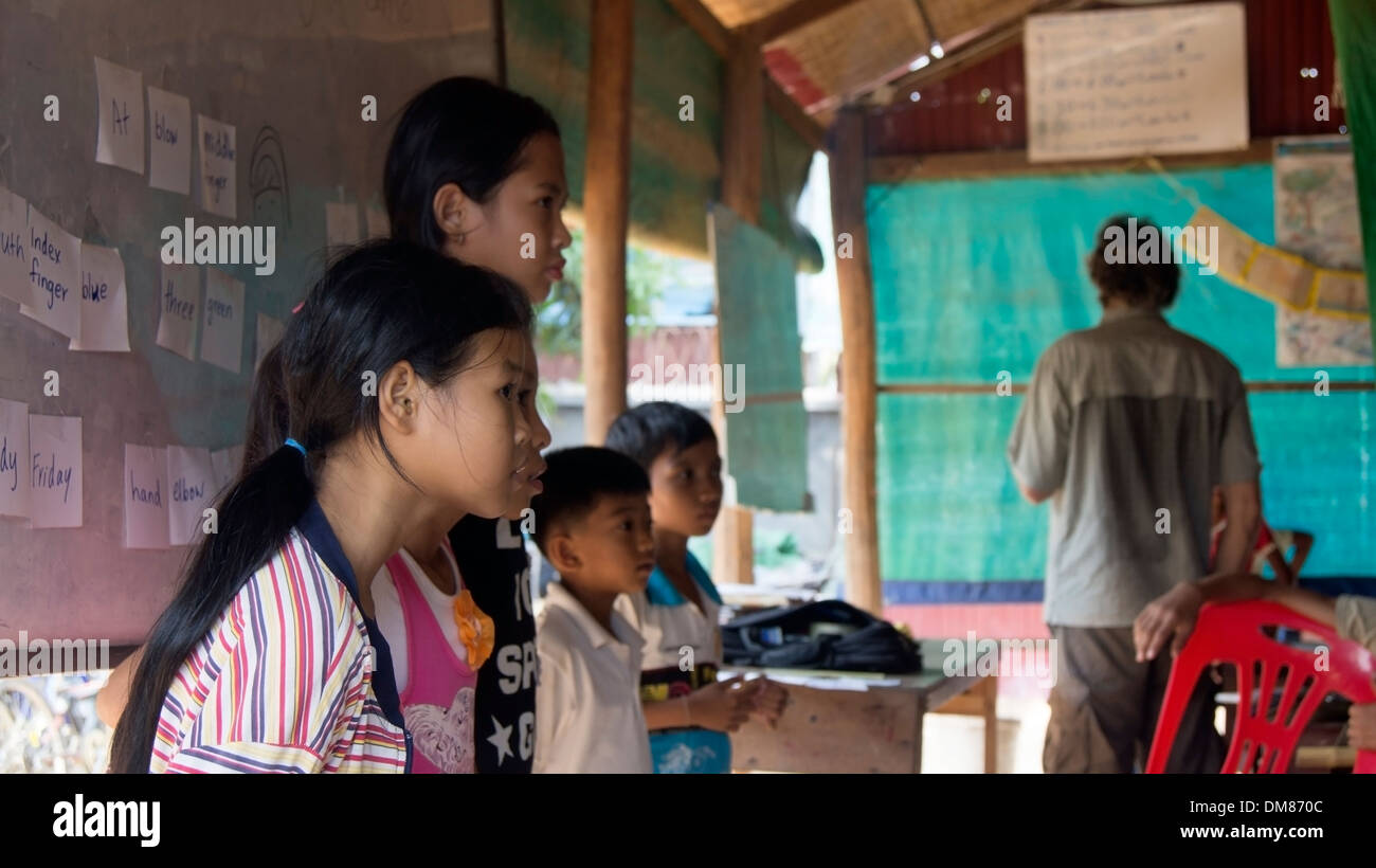 Les enfants de l'école primaire Education Phnom Penh Cambodge Asie du sud-est Banque D'Images