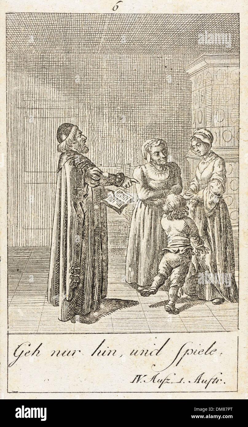 Ceci est une plaque d'une série illustrant des scènes de 'Macbeth' de Shakespeare. Il fait partie de la collection d'art antique et islamique du musée, mettant en valeur l'intersection de la littérature et de l'art visuel dans la narration historique. Banque D'Images