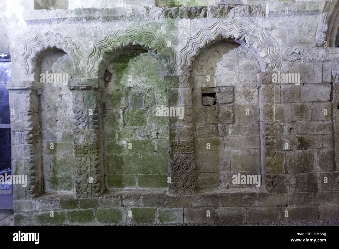 Détails de l'intérieur de la chapelle de Cormac, Rock of Cashel Banque D'Images