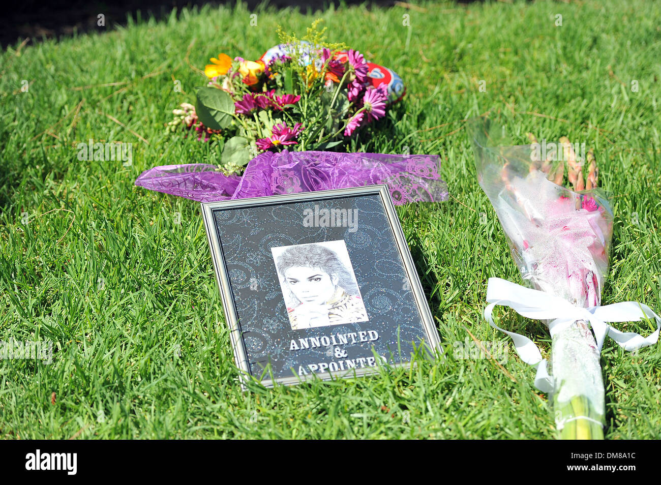 Fans visit michael jacksons tomb Banque de photographies et d’images à haute résolution Alamy