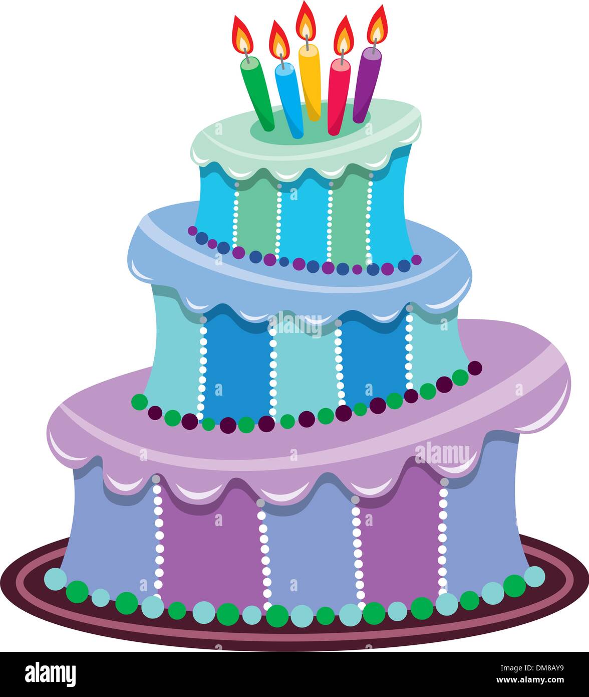 Grand gâteau d'anniversaire Illustration de Vecteur