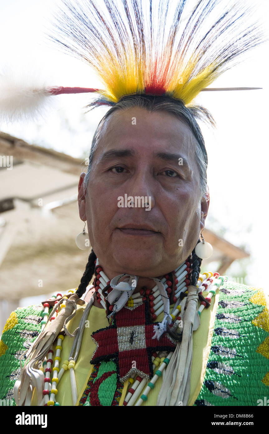 La fière nation mohawk vivant dans la communauté autochtone de Kahnawake située sur la rive sud du fleuve Saint-Laurent au Québec Canada Banque D'Images