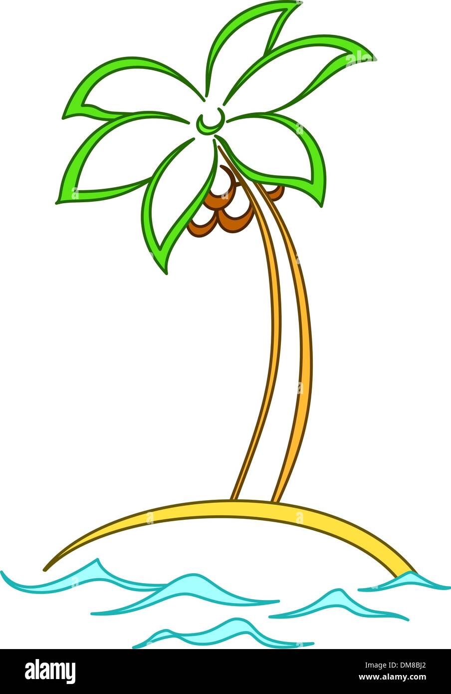 Avec un Palm Island Illustration de Vecteur