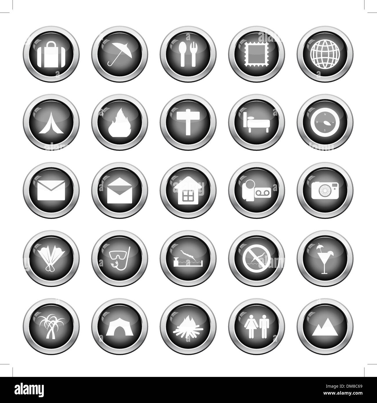 Billet d'icons set Illustration de Vecteur