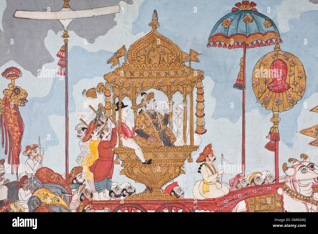 Défilé Royal avec Raja Amar Singh (règne 1787-1798) de Thanjavur 90.141.5 (4 de 6) Banque D'Images