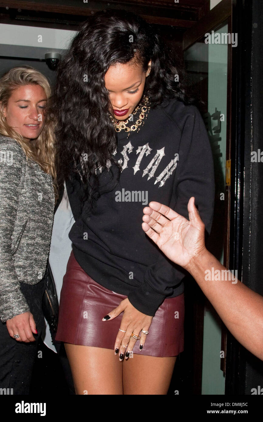 Rihanna quitte Nozomi restaurant à Knightsbridge, Londres, Angleterre - 31.08.12 Banque D'Images