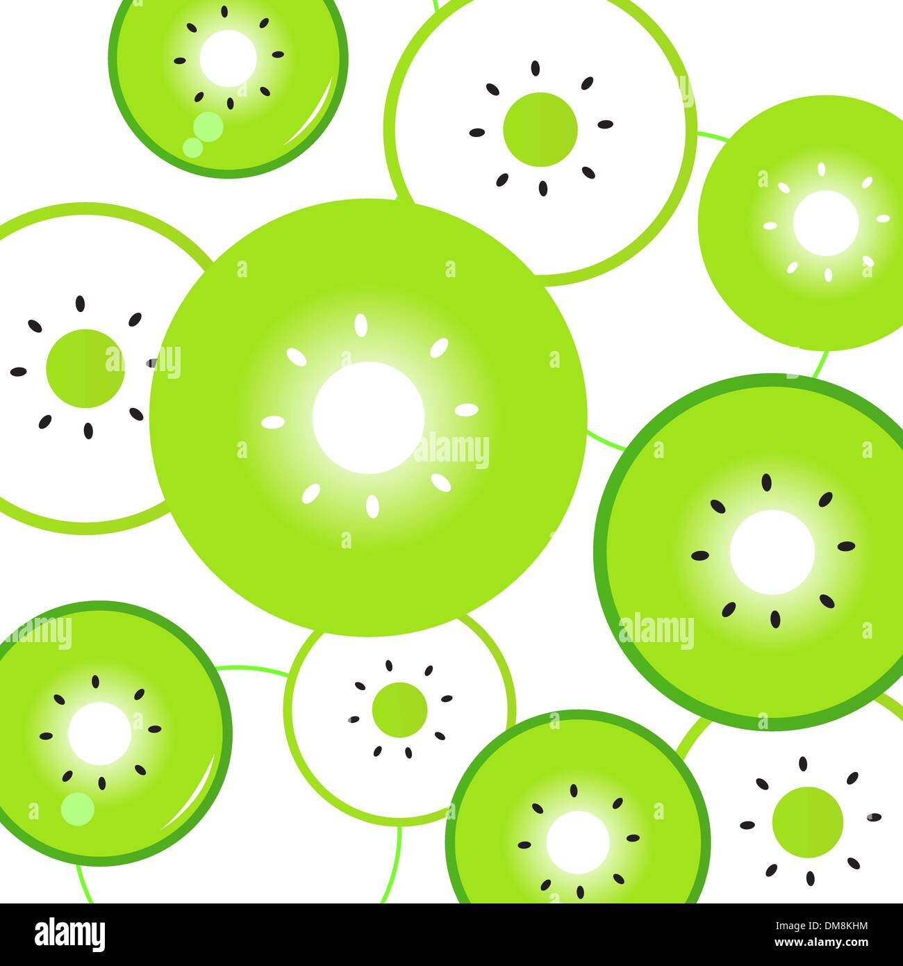 Tranches de kiwi ou le motif de fond vecteur - vert & blanc Illustration de Vecteur