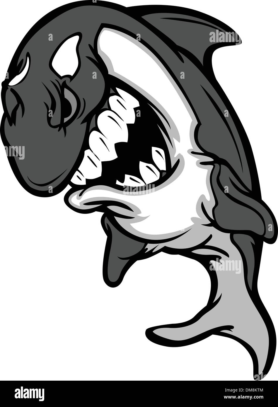 Killer Whale Mascot Cartoon Illustration de Vecteur