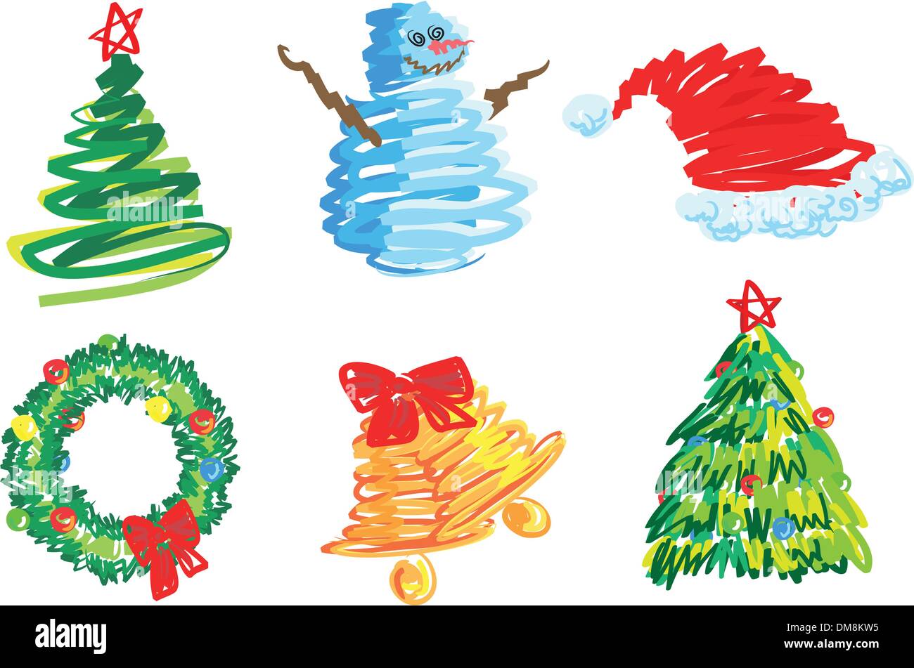 Définir les éléments de conception de Noël Illustration de Vecteur