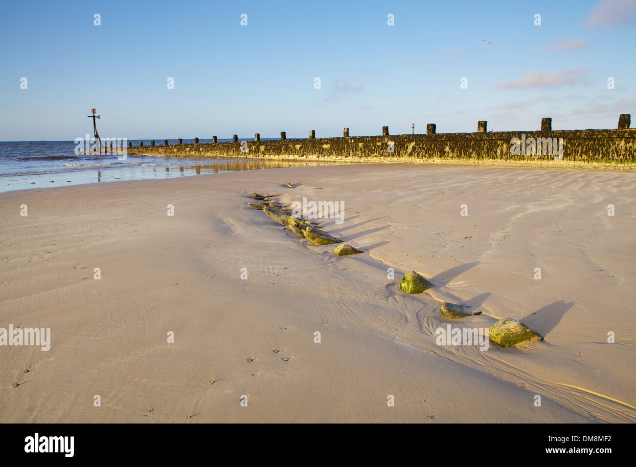 Demeure en bois du navire, qui Ispolen a coulé le 23 janvier 1897 à Sheringham, North Norfolk, Angleterre. Banque D'Images