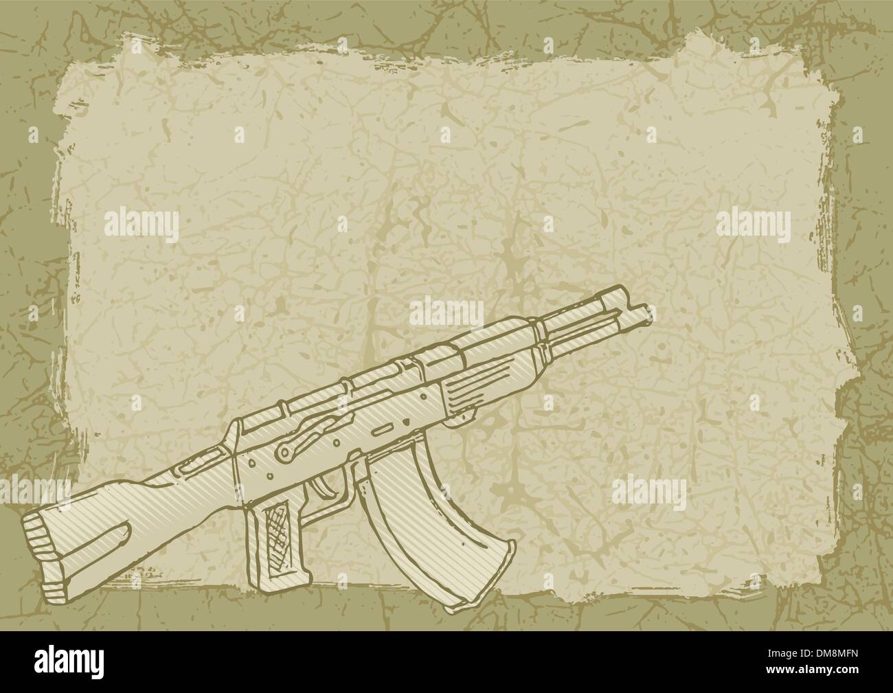 Arme à feu sur grunge Illustration de Vecteur