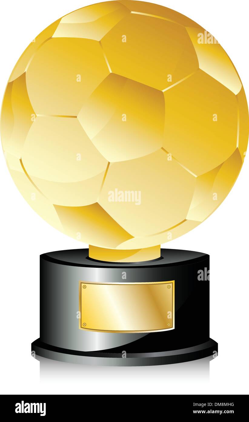 Trophée Football Ballon d'or Champion. Illustration de Vecteur