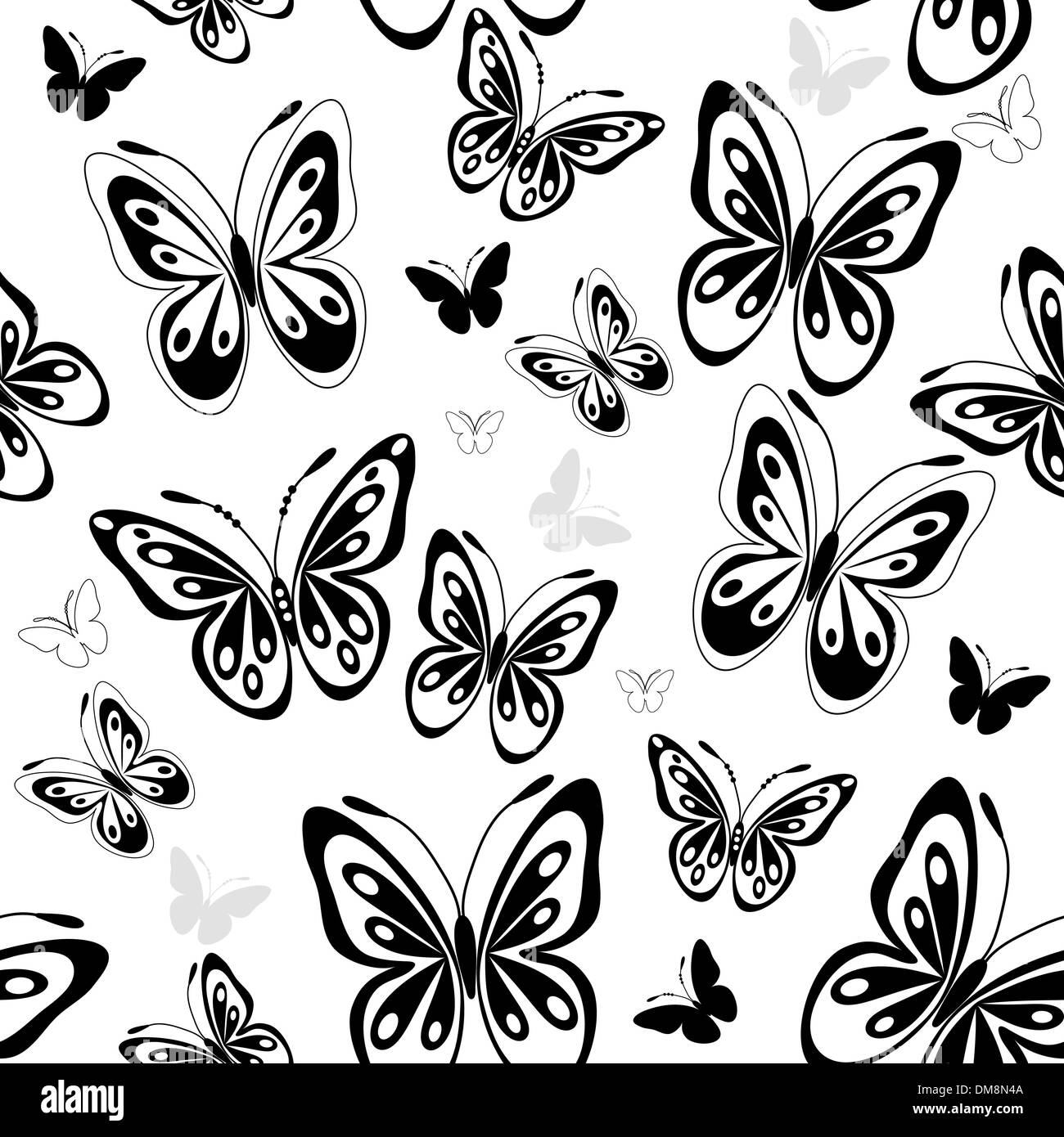 Répéter avec motif papillons blancs Illustration de Vecteur