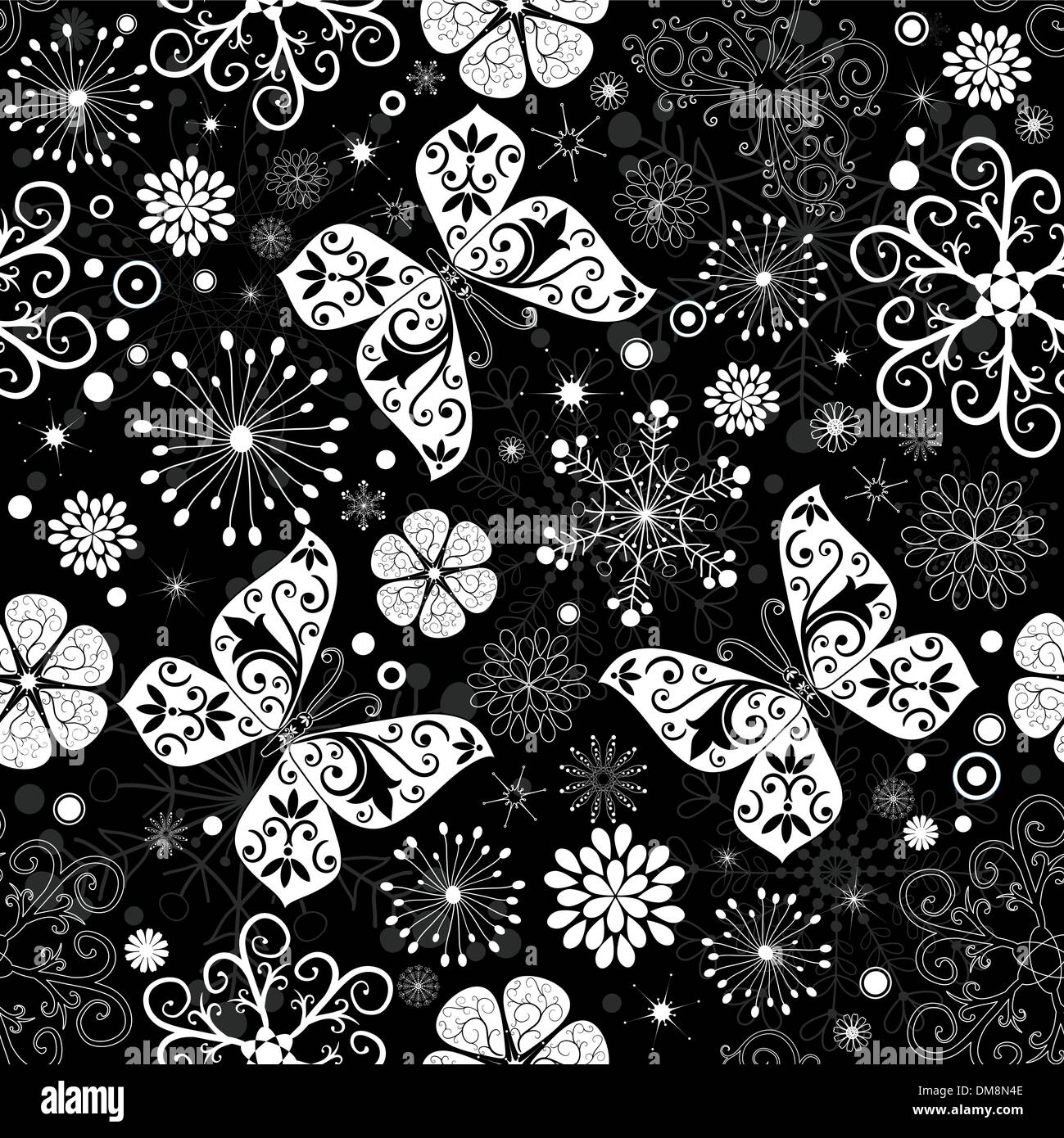 Noir-blanc transparent motif graphique de Noël Illustration de Vecteur