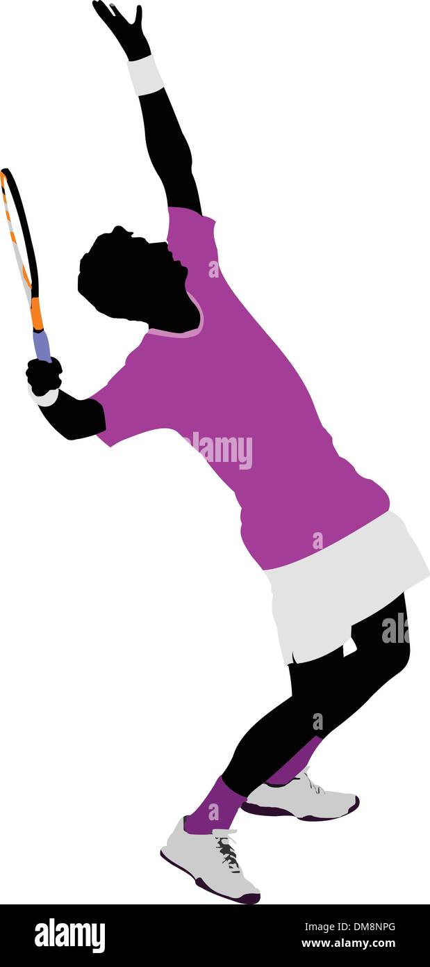 Ancienne joueuse de tennis. Illustration Vecteur de couleur pour les concepteurs Illustration de Vecteur