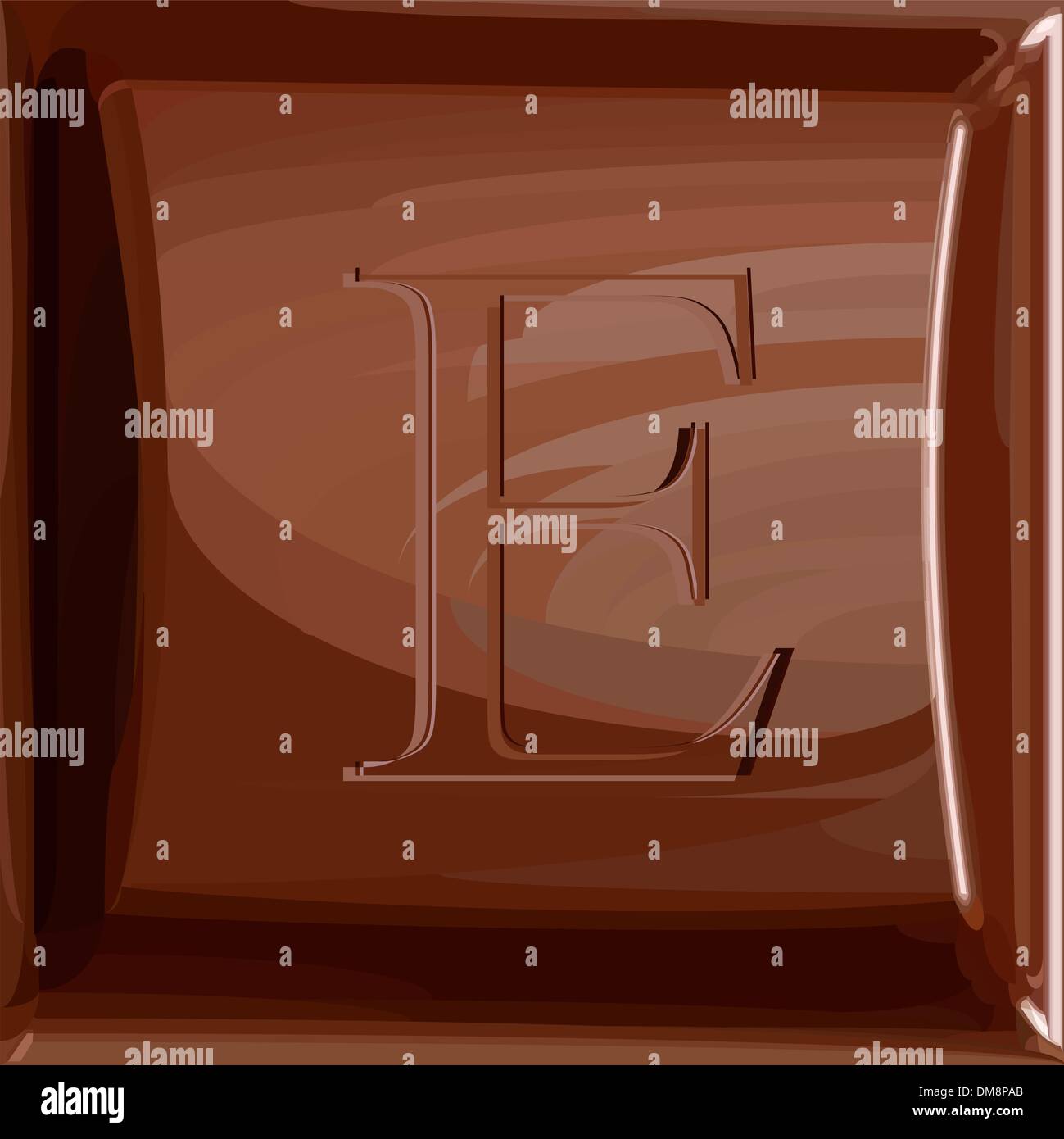 Une lettre de l'alphabet en chocolat Illustration de Vecteur