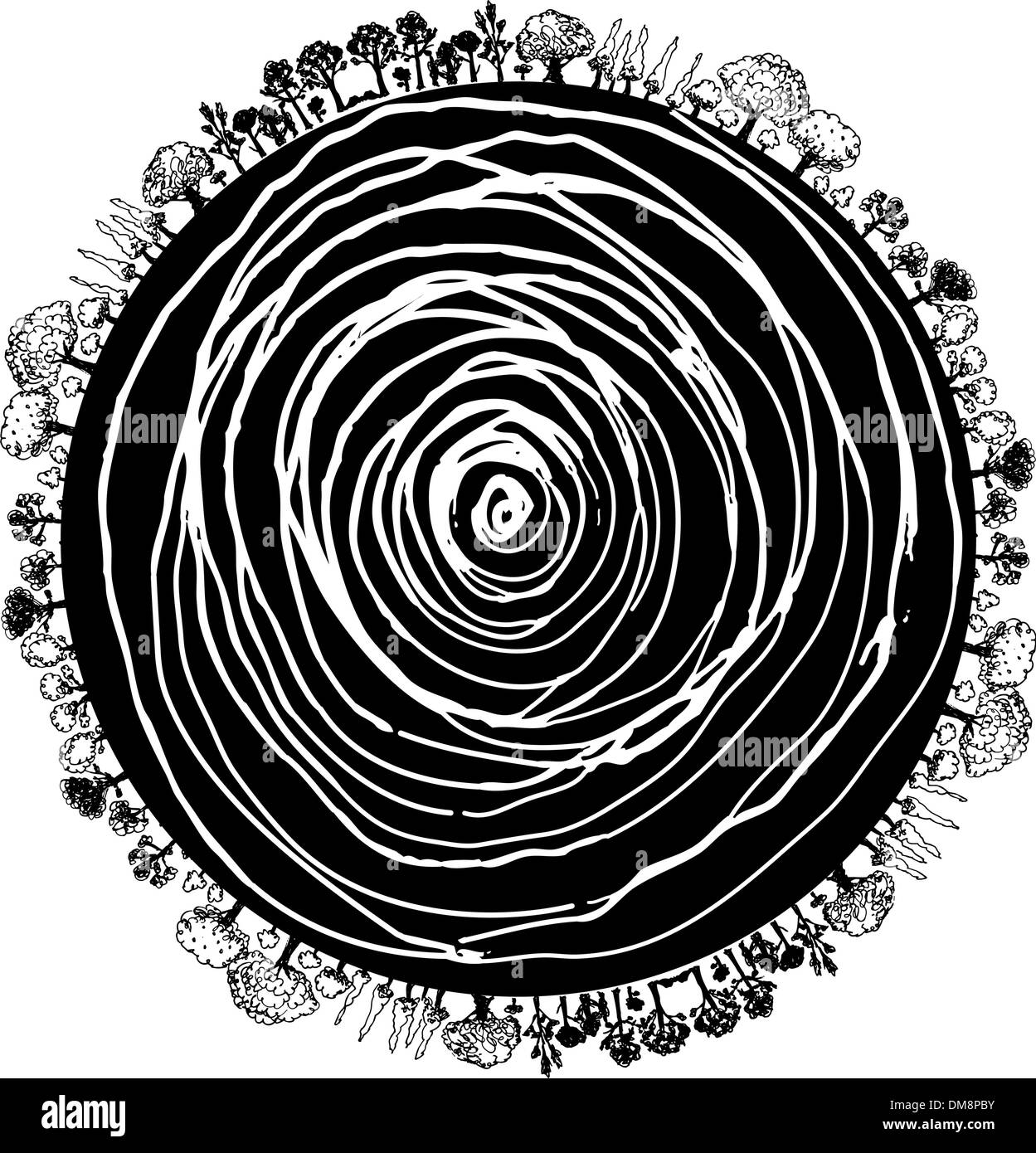 Icône de cercle racine de l'arborescence Illustration de Vecteur