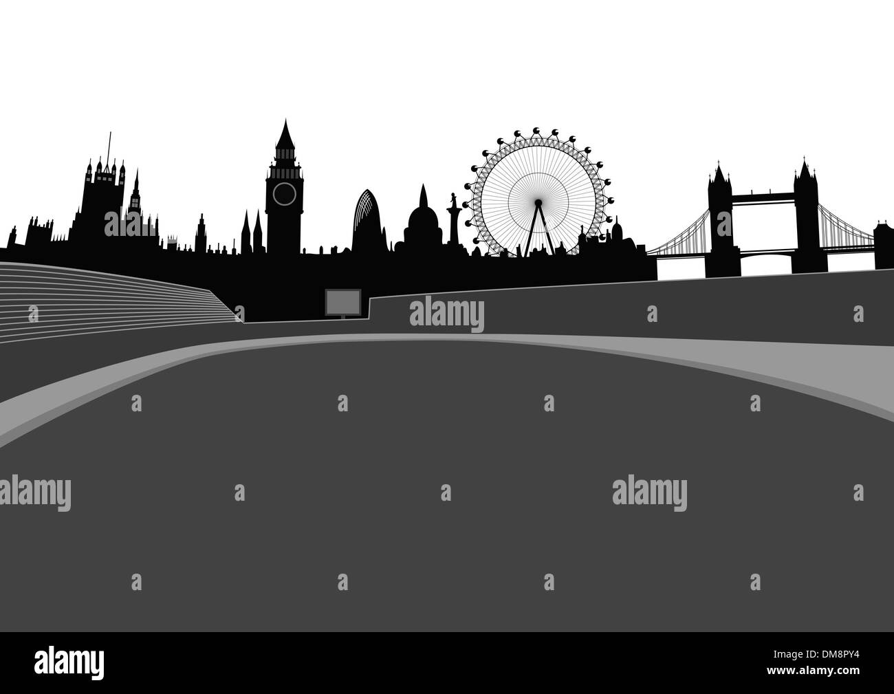 Stade avec toits de Londres - vector Illustration de Vecteur Stade avec toits de Londres - vector Illustration de Vecteur
