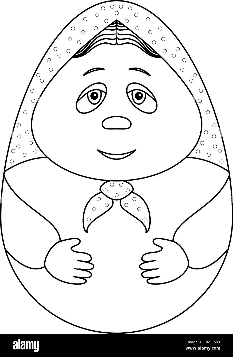Doll matreshka, contours Illustration de Vecteur