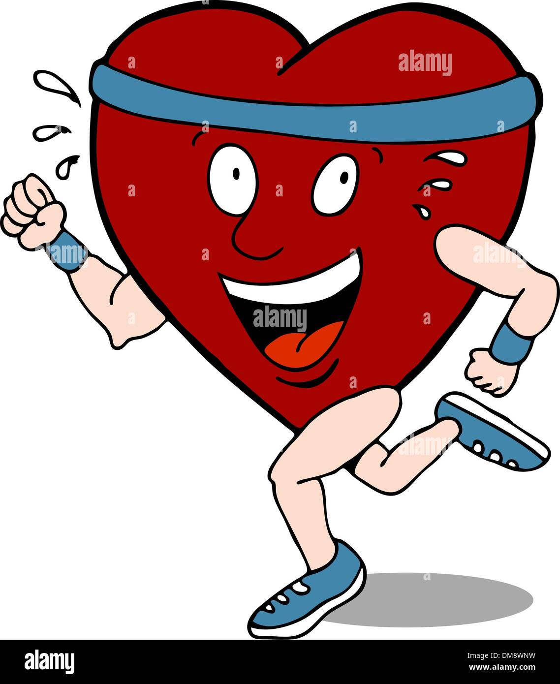 Coeur Personnage Runner Illustration de Vecteur