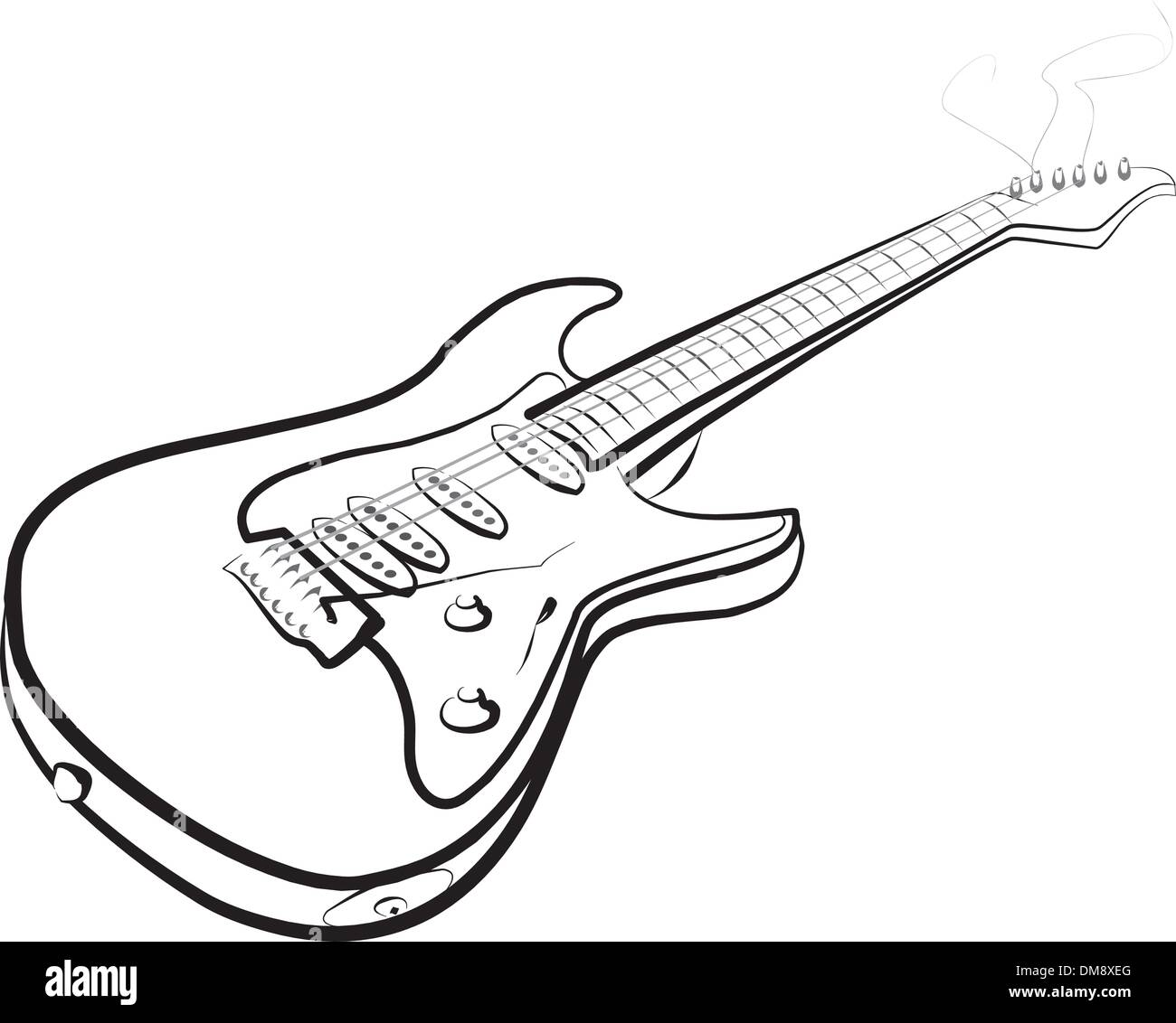 Guitar and notes Banque d