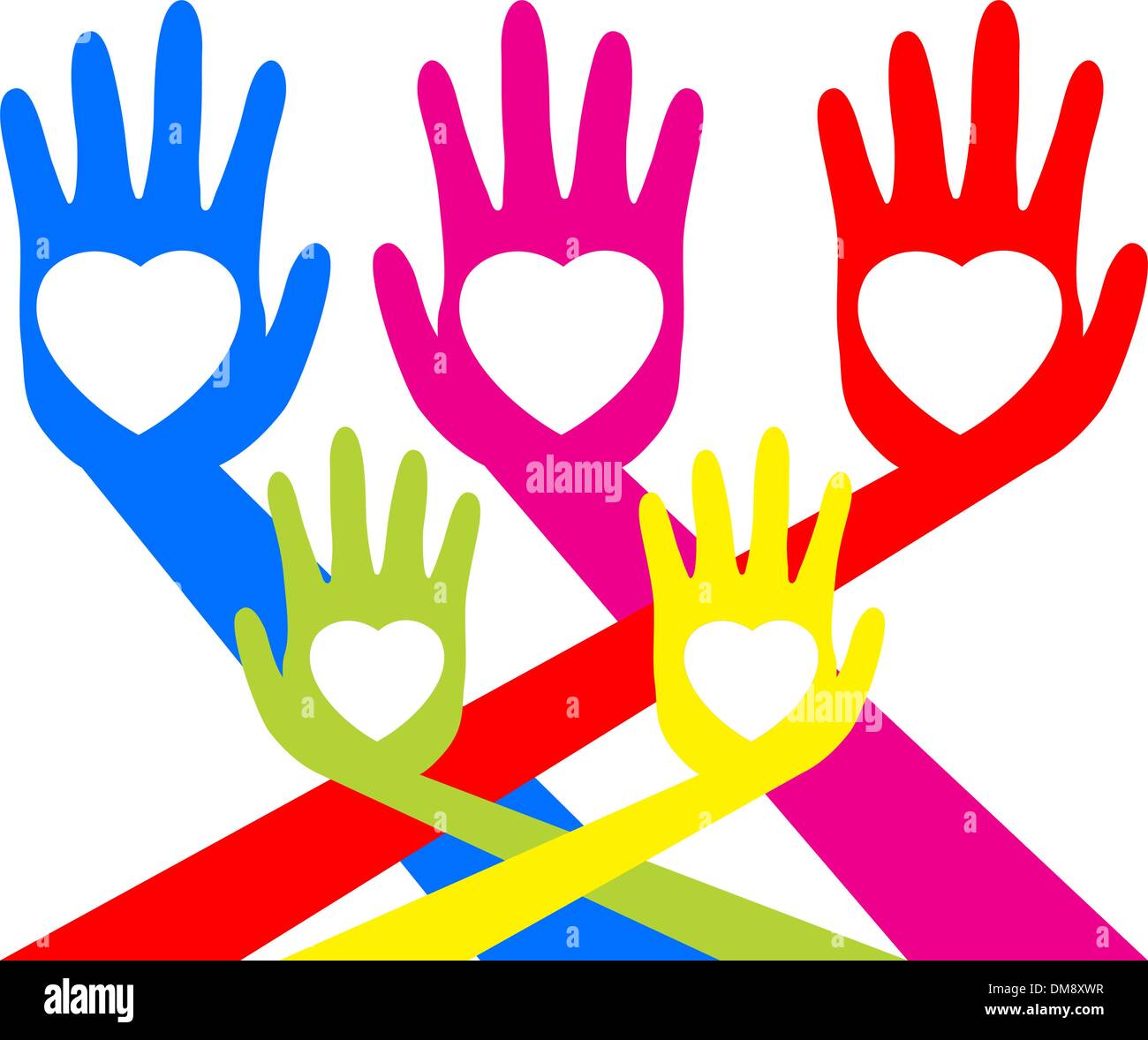 Les mains et le coeur. EPS 8 Illustration de Vecteur